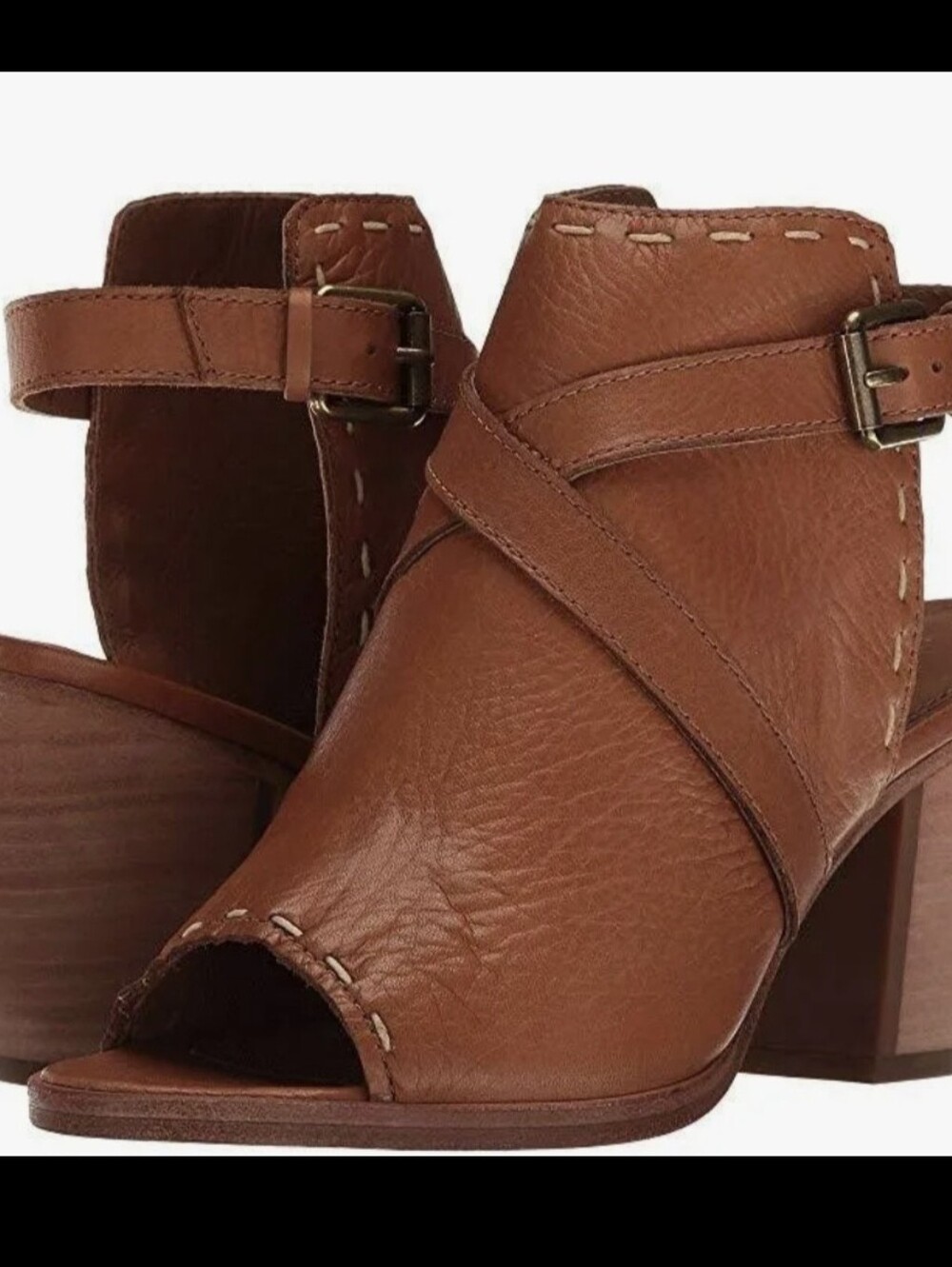 FRYE Dani Pickstitch Heeled Sandal in Whiskey